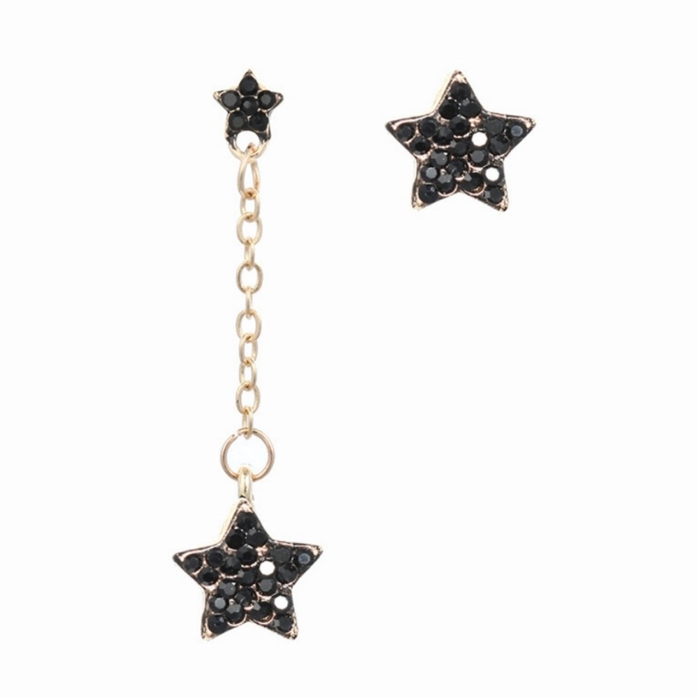 Asymmetrical star earrings